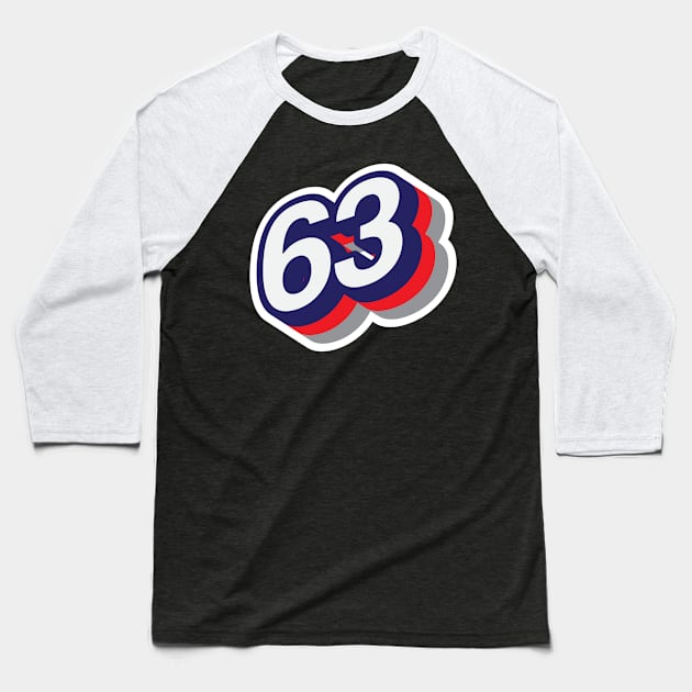 63 Baseball T-Shirt by MplusC